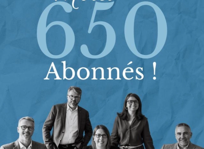 650 abonnés sur LinkedIn 